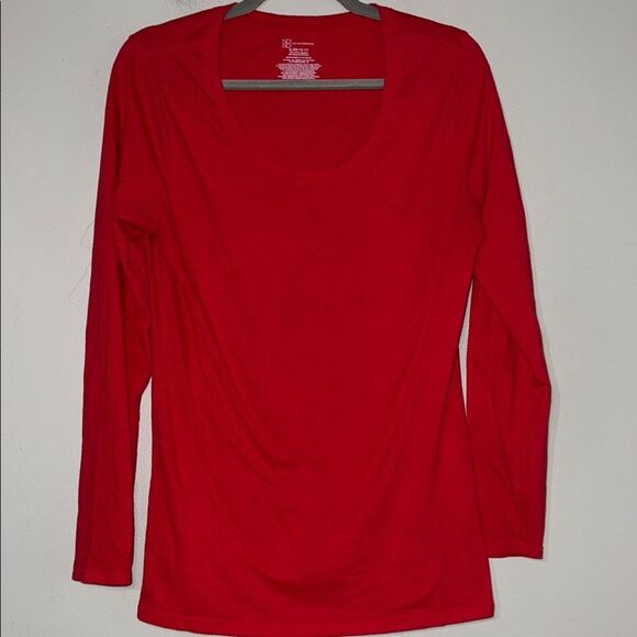 No Boundaries Red Fitted Blouse with Long Sleeves - Picture 1 of 7